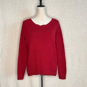Express Sweater Lace-up Back Red Size S